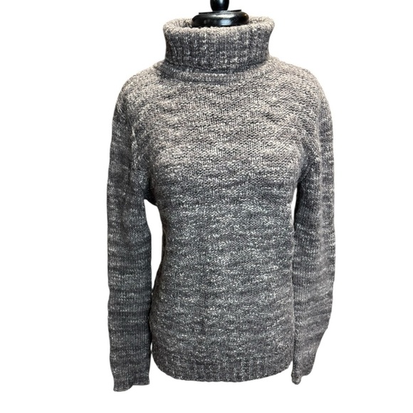 Farmer’s Market Iceland 100% Wool Brown Marled Turtleneck Sweater Women’s Size M - Picture 6 of 6